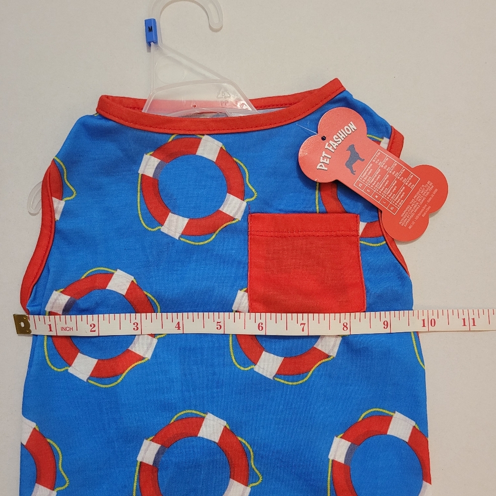 Blue and Red Pet Fashion Shirt with Toy - Picture 4 of 7